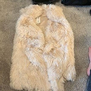 NWT Faux Fur Cream Vest